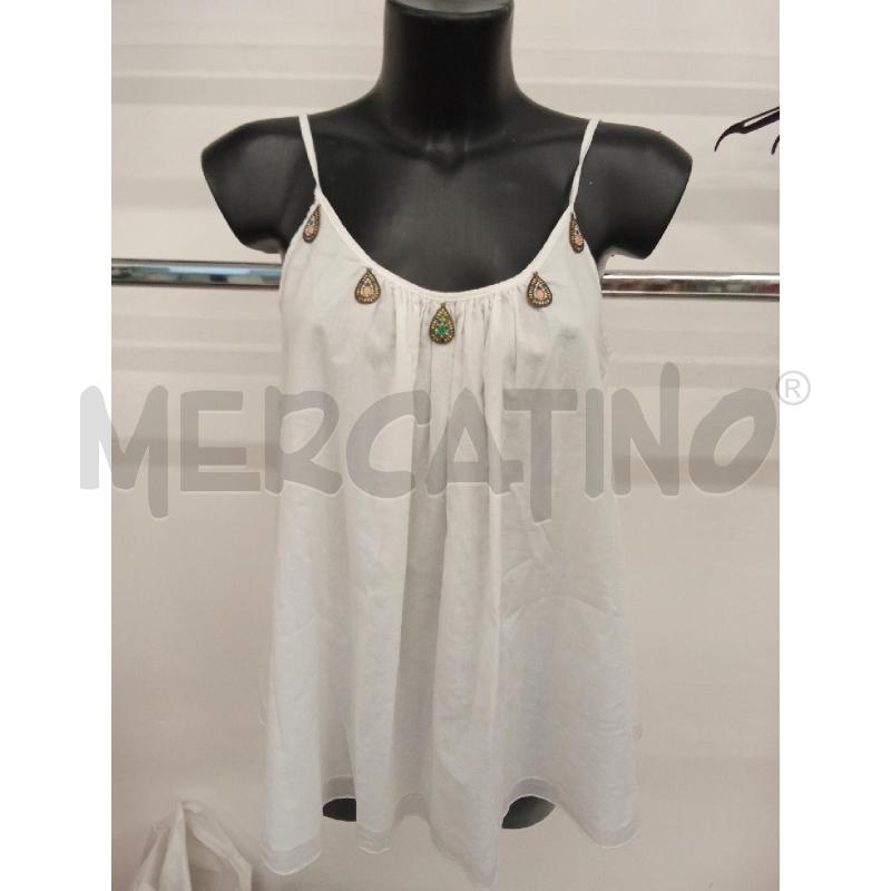 TOP BIANCO CON CIONDOLI AL COLLO DIXIE  | Mercatino dell'Usato San giorgio del sannio 1