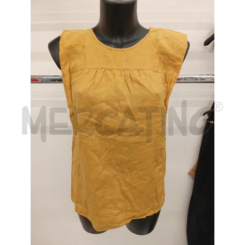 TOP GIALLO OCRA PURO LINO  | Mercatino dell'Usato San giorgio del sannio 1