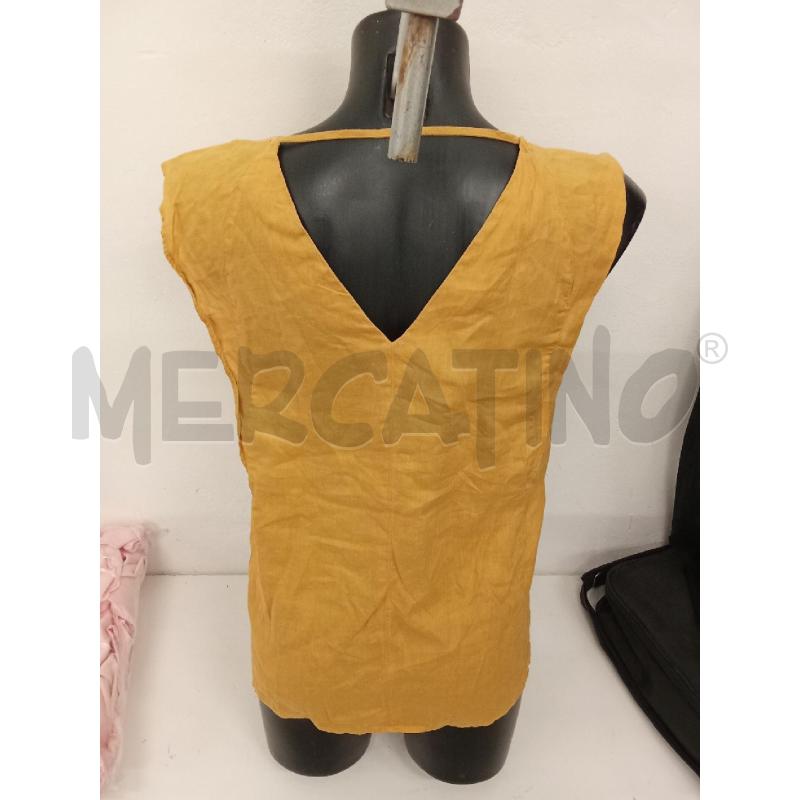 TOP GIALLO OCRA PURO LINO  | Mercatino dell'Usato San giorgio del sannio 2