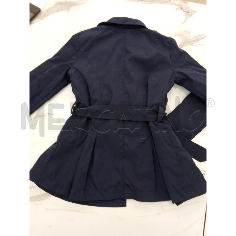 TRENCH BAMBINA BLU SCURO TASCHE CINTURA VITA BRUMS | Mercatino dell'Usato San giorgio del sannio 2