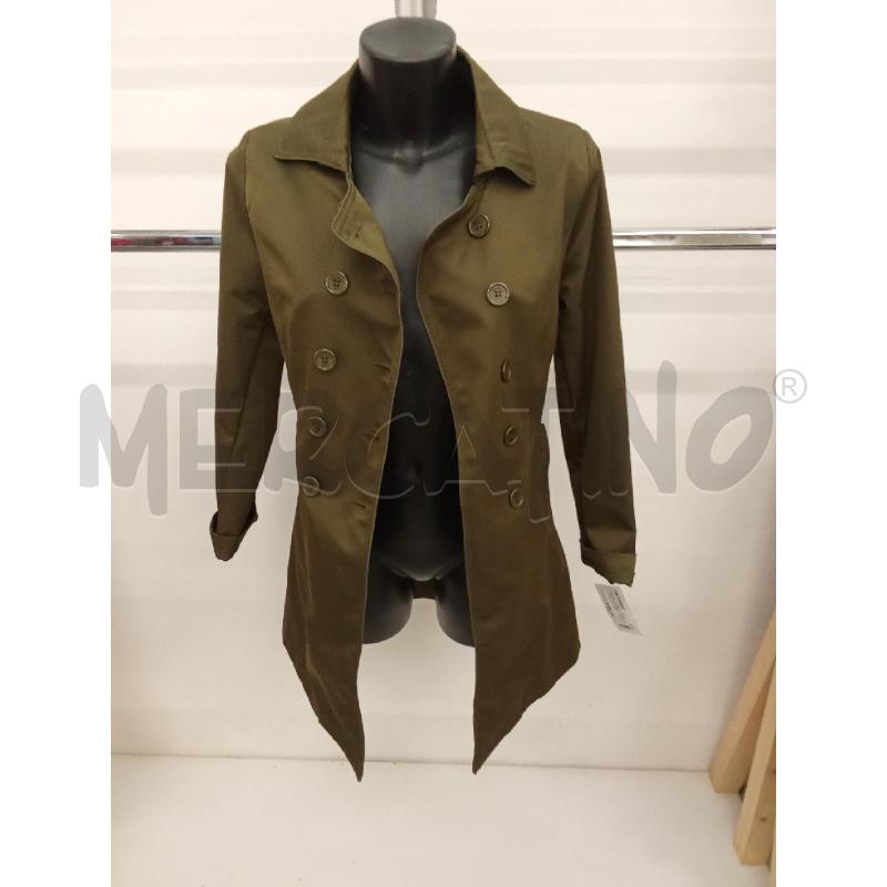 TRENCH DONNA VERDE MILITARE BOTTONI CAMOMILLA  | Mercatino dell'Usato San giorgio del sannio 1
