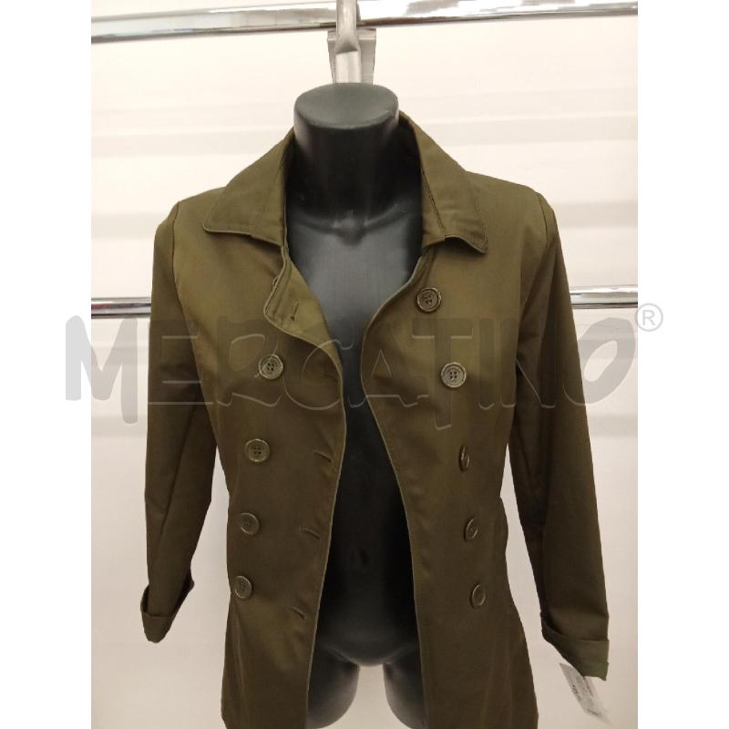 TRENCH DONNA VERDE MILITARE BOTTONI CAMOMILLA  | Mercatino dell'Usato San giorgio del sannio 2