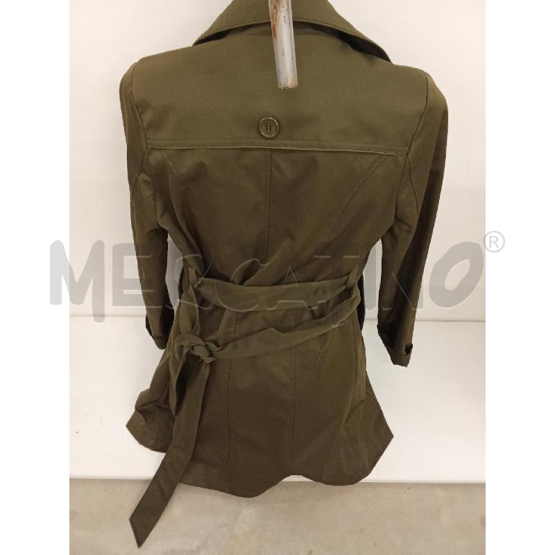 TRENCH DONNA VERDE MILITARE BOTTONI CAMOMILLA  | Mercatino dell'Usato San giorgio del sannio 3