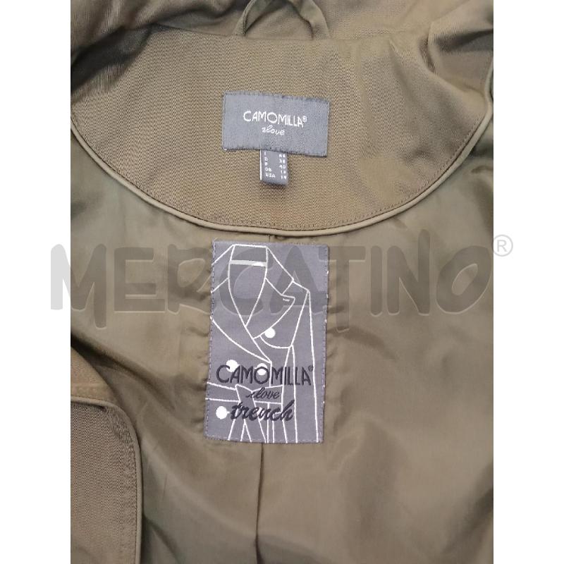 TRENCH DONNA VERDE MILITARE BOTTONI CAMOMILLA  | Mercatino dell'Usato San giorgio del sannio 4