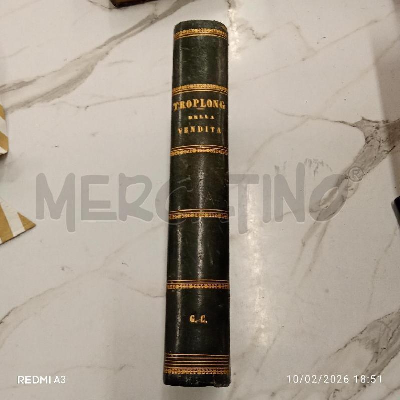 TROPLONG DELLA VENDITA V DE MATTEIS 1854 | Mercatino dell'Usato San giorgio del sannio 2