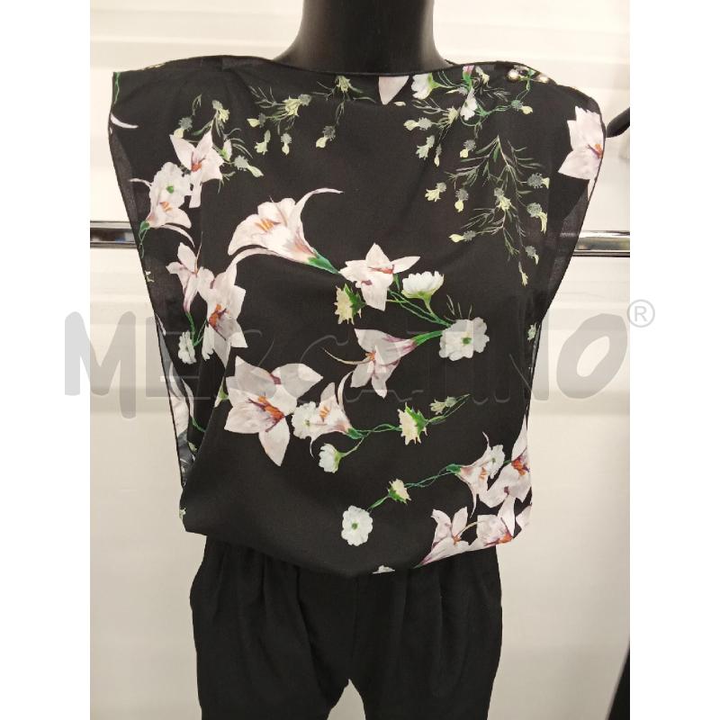 TUTA DONNA JUMSUITS NERA FLOREALE ROSA VELO  | Mercatino dell'Usato San giorgio del sannio 2