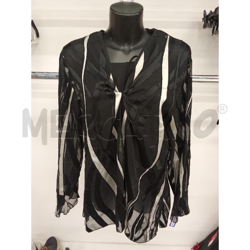 TWIN SET DONNA NERO BIANCO TRASPARENTE RASO  | Mercatino dell'Usato San giorgio del sannio 1