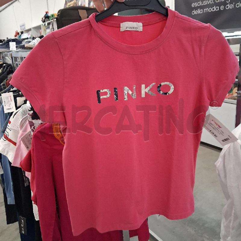 T SHIRT BAMBINO ROSA LOGO ARGENTATO PINKO  | Mercatino dell'Usato San giorgio del sannio 1