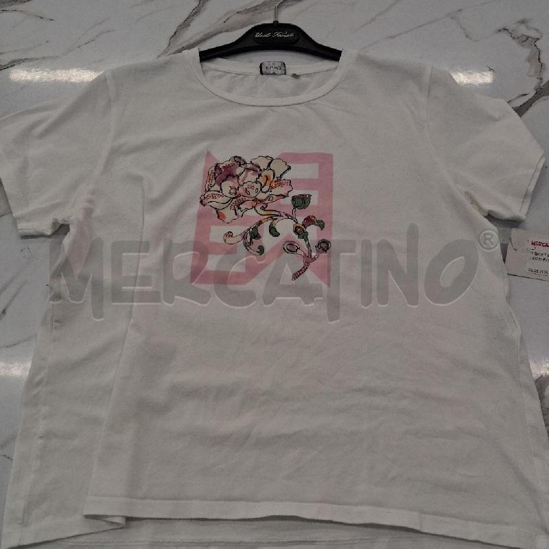 T SHIRT DONNA BIANCA LOGO ROSA STRASS SPARSI  | Mercatino dell'Usato San giorgio del sannio 1