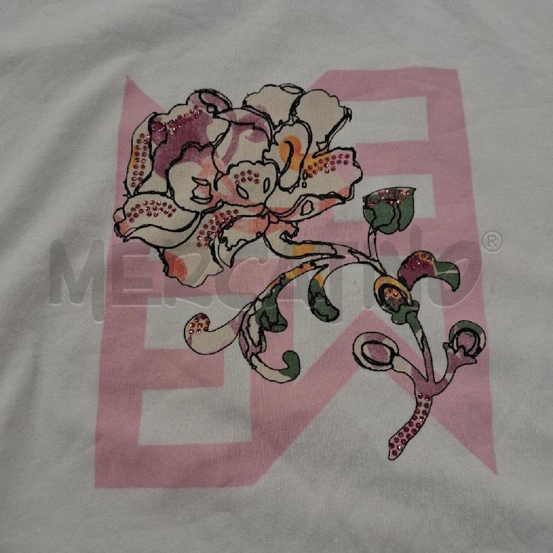 T SHIRT DONNA BIANCA LOGO ROSA STRASS SPARSI  | Mercatino dell'Usato San giorgio del sannio 2