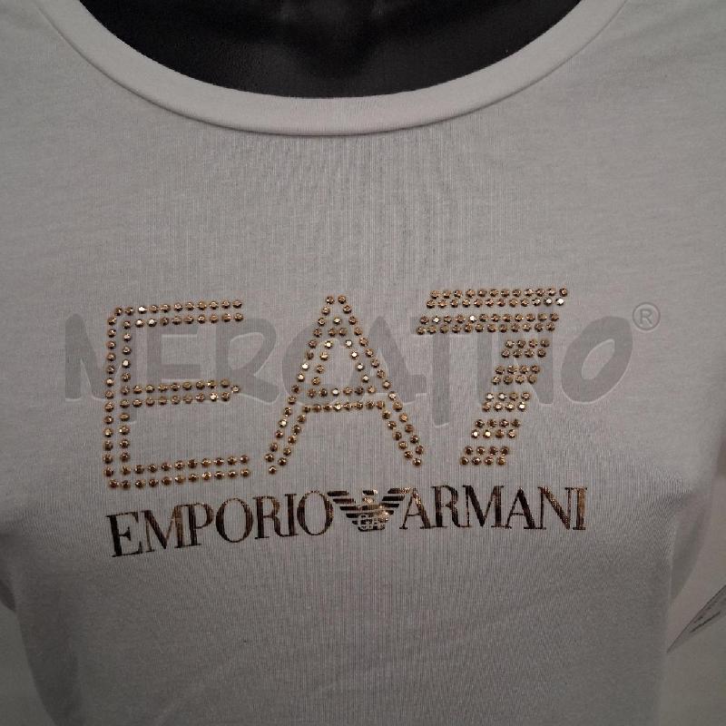 T SHIRT DONNA BIANCO LOGO PERLINE DORATE  | Mercatino dell'Usato San giorgio del sannio 2
