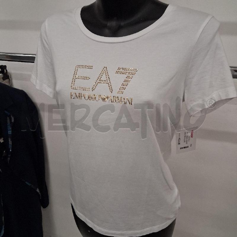 T SHIRT DONNA BIANCO LOGO PERLINE DORATE  | Mercatino dell'Usato San giorgio del sannio 3