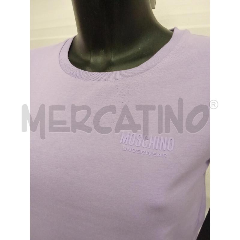 T SHIRT DONNA LILLA CON FASCIA LOGO MOSCHINO  | Mercatino dell'Usato San giorgio del sannio 2