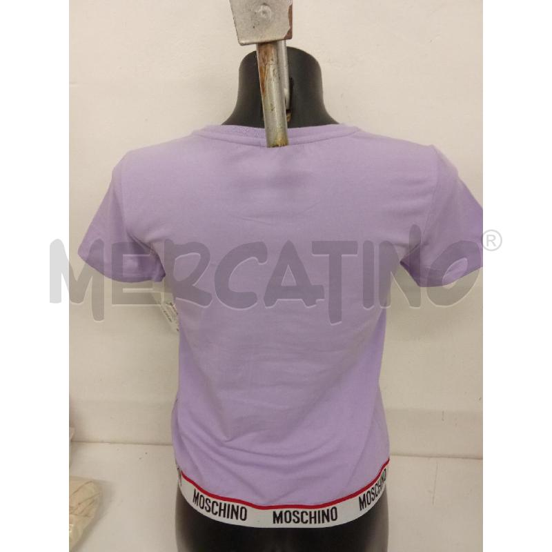 T SHIRT DONNA LILLA CON FASCIA LOGO MOSCHINO  | Mercatino dell'Usato San giorgio del sannio 4