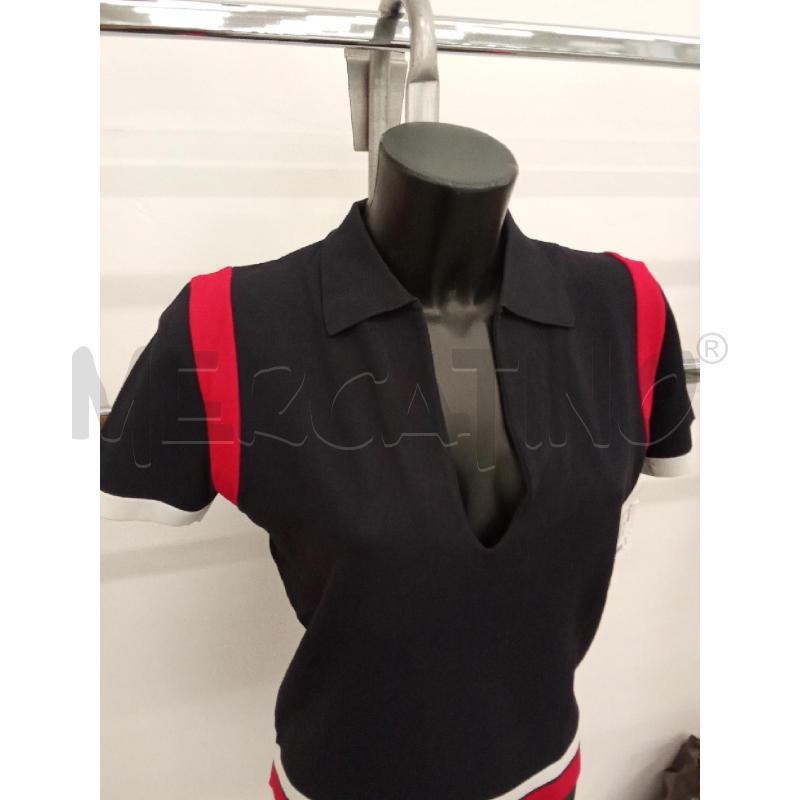 T SHIRT DONNA PRADA BLU CON RIGHE ROSSE BIANCHE  | Mercatino dell'Usato San giorgio del sannio 4