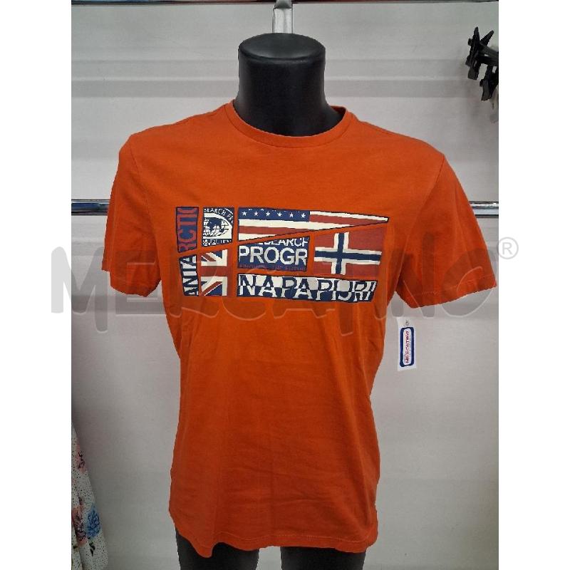 T SHIRT UOMO ARANCIONE BANDIERA NAPAPIJRI  | Mercatino dell'Usato San giorgio del sannio 1