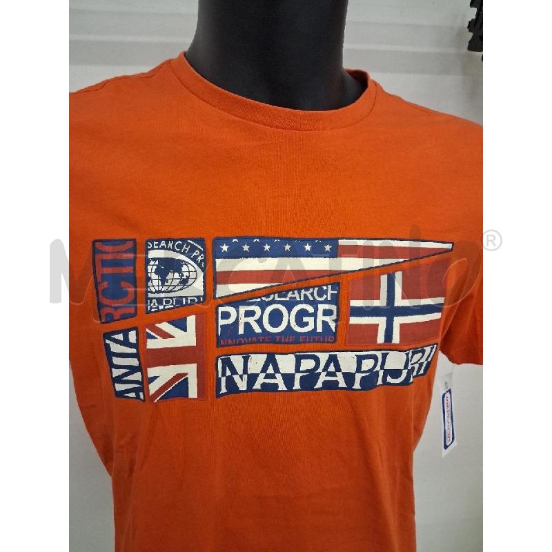 T SHIRT UOMO ARANCIONE BANDIERA NAPAPIJRI  | Mercatino dell'Usato San giorgio del sannio 2