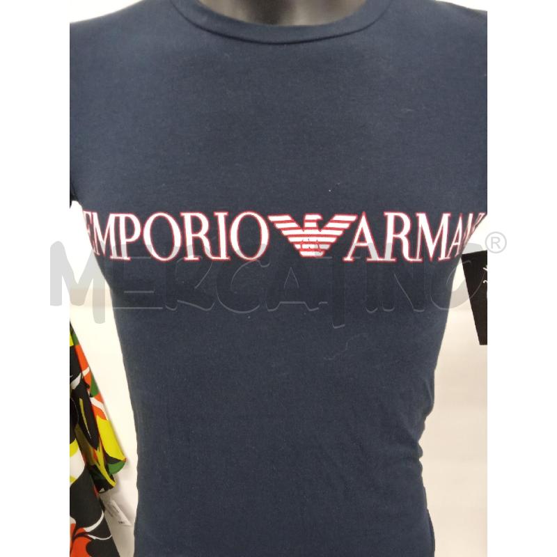 T SHIRT UOMO BLU SCRITTA LOGO ARMANI ROSSA BIANCA | Mercatino dell'Usato San giorgio del sannio 2