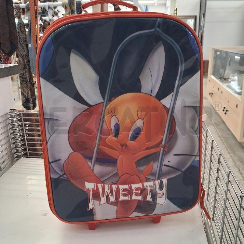 VALIGIA TROLLEY BAMBINO ROSSA TITTI LOONEY TUNES  | Mercatino dell'Usato San giorgio del sannio 1