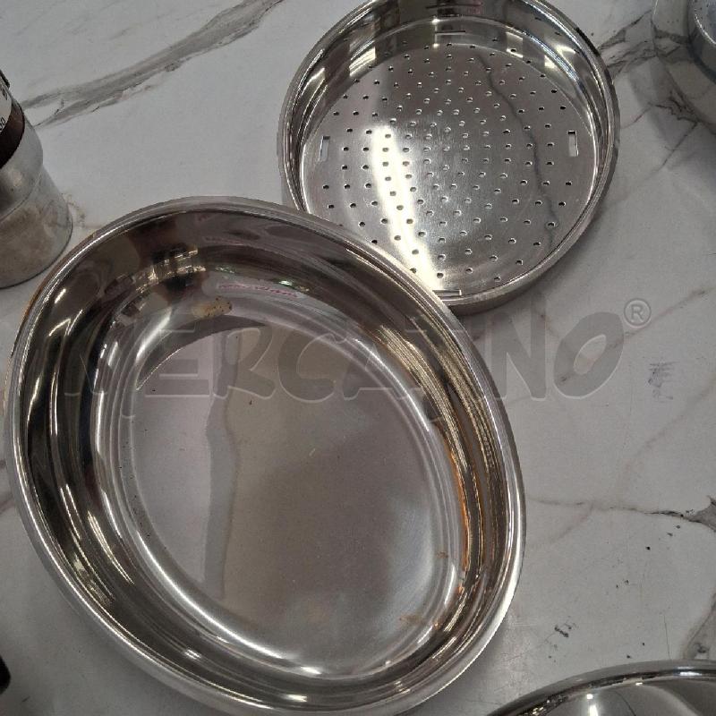 VAPORIERA ACCIAIO+ COPERCHIO +TEGLIA ACCIAIO  | Mercatino dell'Usato San giorgio del sannio 3