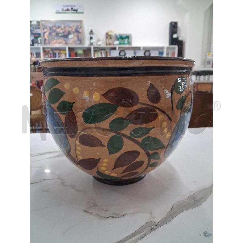 VASO CACHEPOT SMALTATO TERRACOTTA FIORI  | Mercatino dell'Usato San giorgio del sannio 1