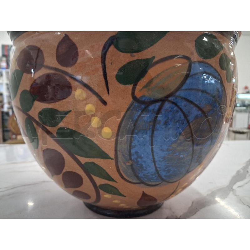 VASO CACHEPOT SMALTATO TERRACOTTA FIORI  | Mercatino dell'Usato San giorgio del sannio 4