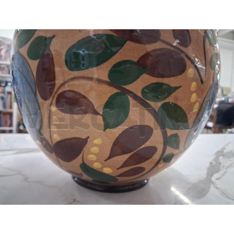 VASO CACHEPOT SMALTATO TERRACOTTA FIORI  | Mercatino dell'Usato San giorgio del sannio 5