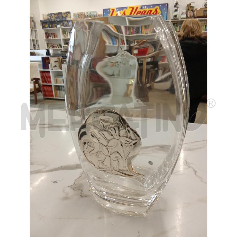 VASO CRISTALLO APPLICAZIONE ARGENTATA  | Mercatino dell'Usato San giorgio del sannio 1