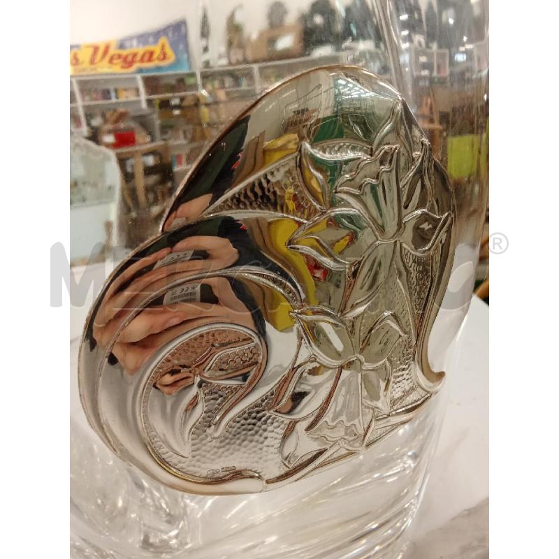 VASO CRISTALLO APPLICAZIONE ARGENTATA  | Mercatino dell'Usato San giorgio del sannio 5