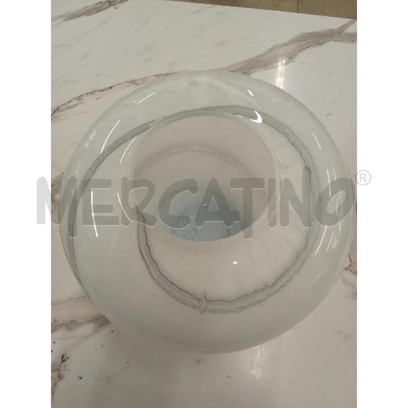 VASO VETRO BIANCO SFUMTURA GRIGIA  | Mercatino dell'Usato San giorgio del sannio 2