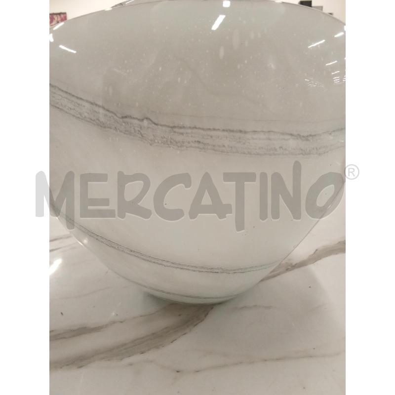 VASO VETRO BIANCO SFUMTURA GRIGIA  | Mercatino dell'Usato San giorgio del sannio 3