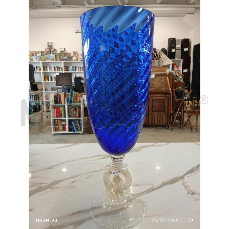 VASO VETRO MURANO BLU COBALTO CENEDESE E ALBARELLI  | Mercatino dell'Usato San giorgio del sannio 1