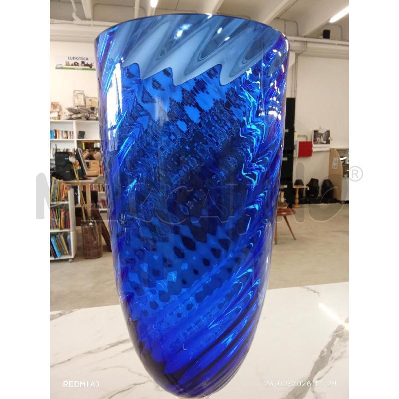 VASO VETRO MURANO BLU COBALTO CENEDESE E ALBARELLI  | Mercatino dell'Usato San giorgio del sannio 2