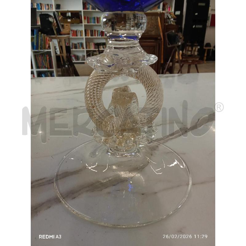 VASO VETRO MURANO BLU COBALTO CENEDESE E ALBARELLI  | Mercatino dell'Usato San giorgio del sannio 3