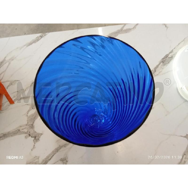 VASO VETRO MURANO BLU COBALTO CENEDESE E ALBARELLI  | Mercatino dell'Usato San giorgio del sannio 4
