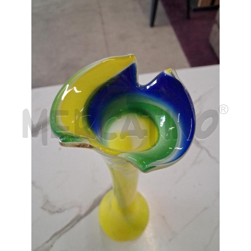 VASO VETRO MURANO GIALLO BLU  | Mercatino dell'Usato San giorgio del sannio 2