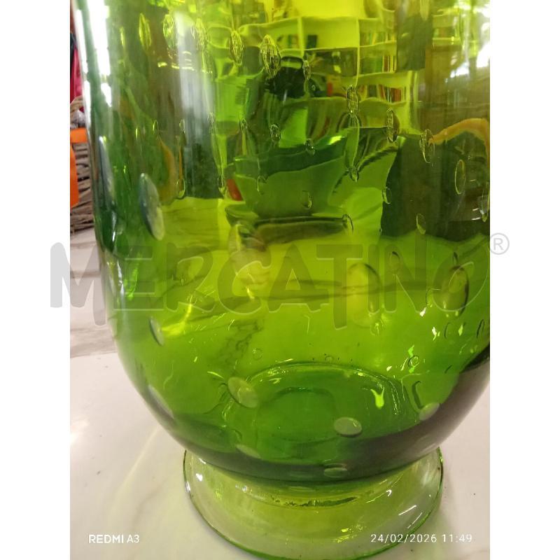 VASO VETRO VERDE BOLLE  | Mercatino dell'Usato San giorgio del sannio 4