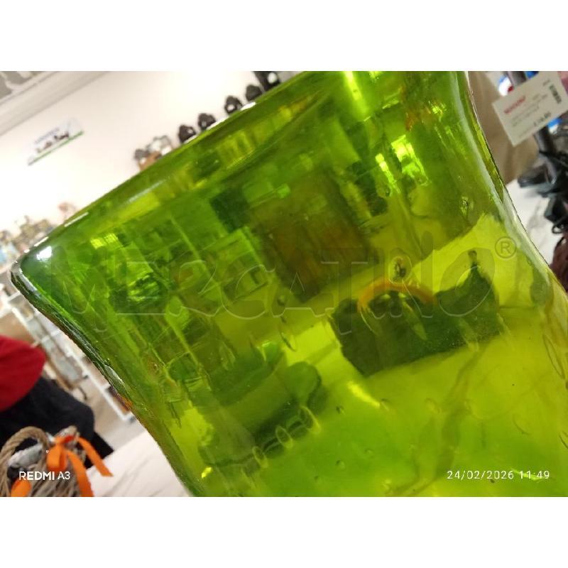 VASO VETRO VERDE BOLLE  | Mercatino dell'Usato San giorgio del sannio 5
