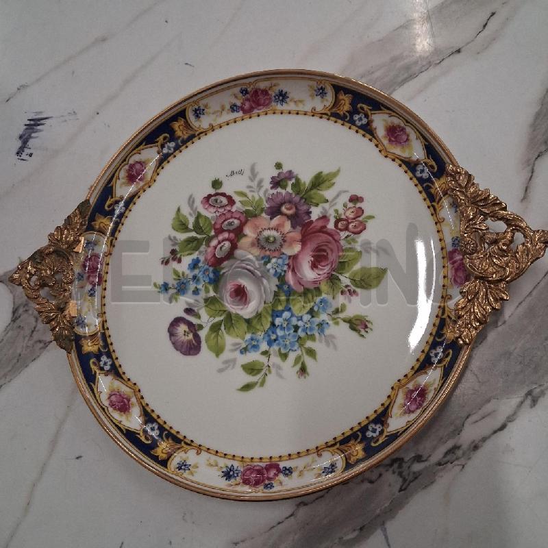 VASSOIETTO  PORCELLANA RIGO DORATO T LIMOGES APPLICAZIONI DORATE  | Mercatino dell'Usato San giorgio del sannio 1