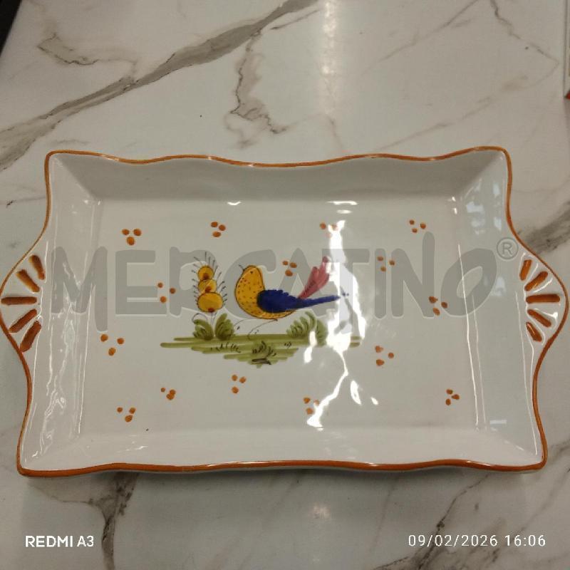 VASSOIO CERAMICA DECORO GALLO CERAMICHE DEL MELO | Mercatino dell'Usato San giorgio del sannio 1