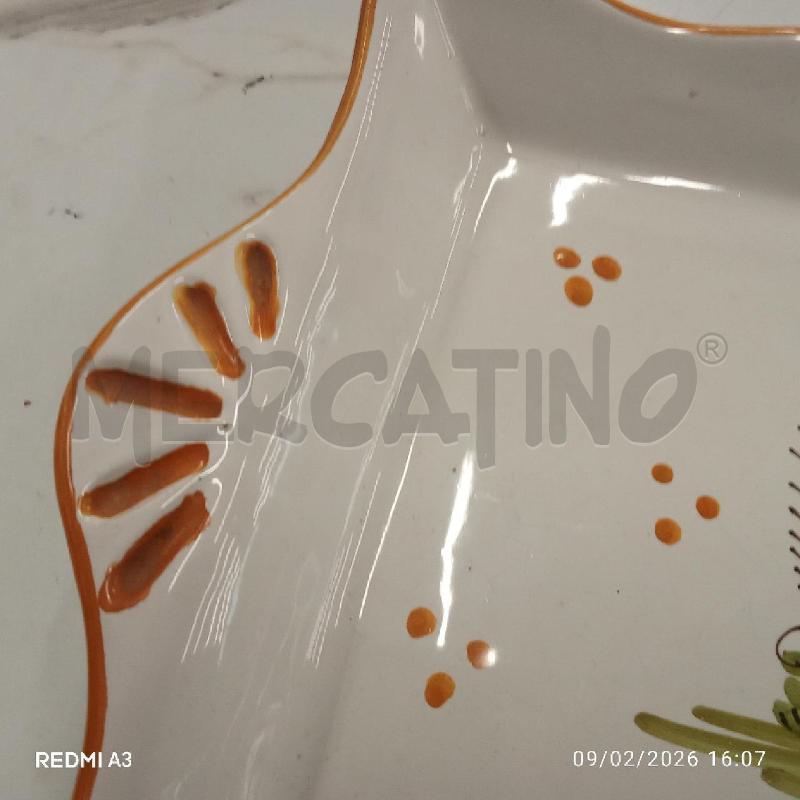 VASSOIO CERAMICA DECORO GALLO CERAMICHE DEL MELO | Mercatino dell'Usato San giorgio del sannio 4
