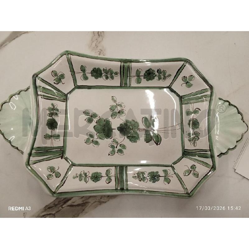 VASSOIO PORCELLANA DEC A MANO INS FIROI VERDI  | Mercatino dell'Usato San giorgio del sannio 1