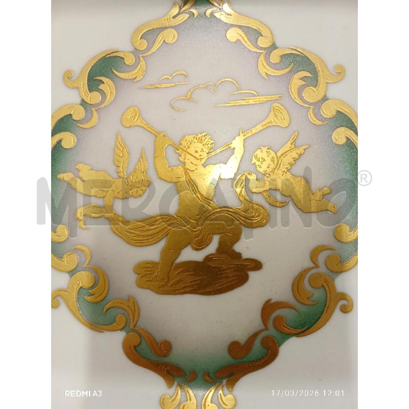 VASSOIO PORCELLANA DISEGNO PITTURA DORATA  | Mercatino dell'Usato San giorgio del sannio 3