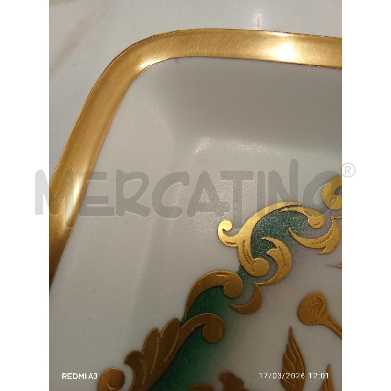 VASSOIO PORCELLANA DISEGNO PITTURA DORATA  | Mercatino dell'Usato San giorgio del sannio 4