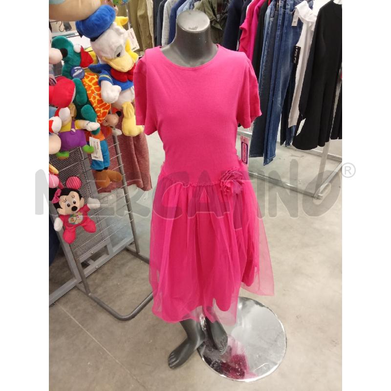 VESTITO BAMBINA FUCSIA MANICA CORTA GONNA TULLE  | Mercatino dell'Usato San giorgio del sannio 1
