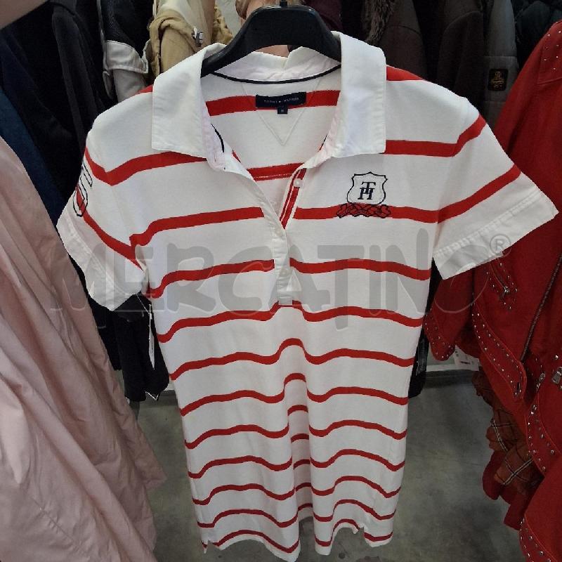 VESTITO BAMBINA TOMMY RIGHE ROSSO BIANCO  | Mercatino dell'Usato San giorgio del sannio 1