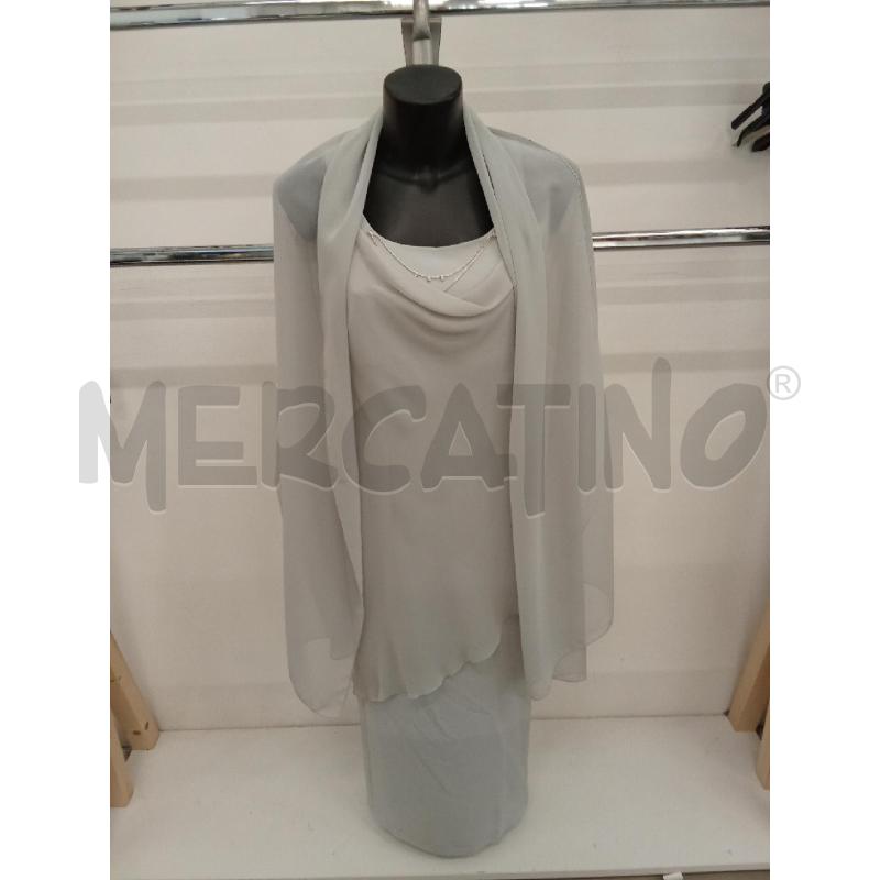 VESTITO DONNA 2 PZ CON STOLA GRIGIA ARGENTATA LUNGO CATENELLA ARGENTATA  | Mercatino dell'Usato San giorgio del sannio 1