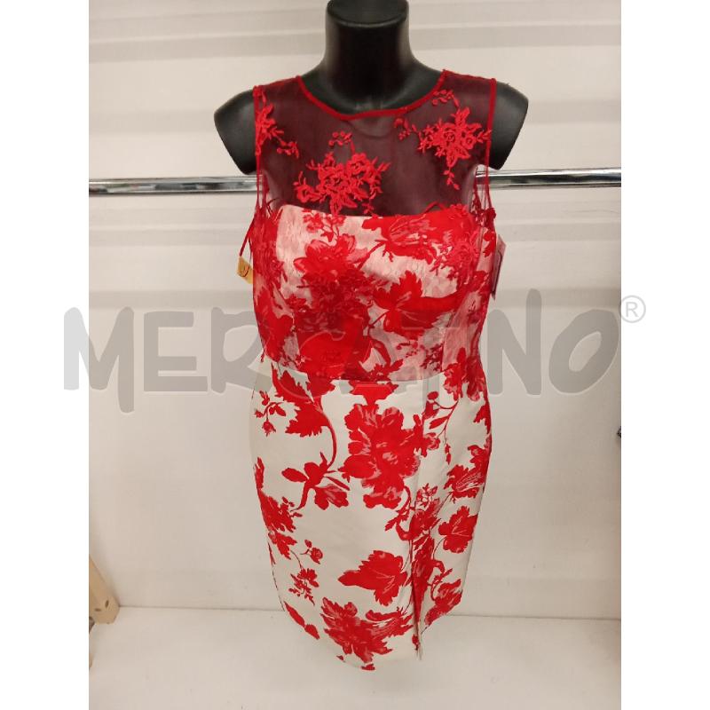 VESTITO DONNA 2 PZ STOLA BEIGE ROSSO PIZZO BETZZIA  | Mercatino dell'Usato San giorgio del sannio 2