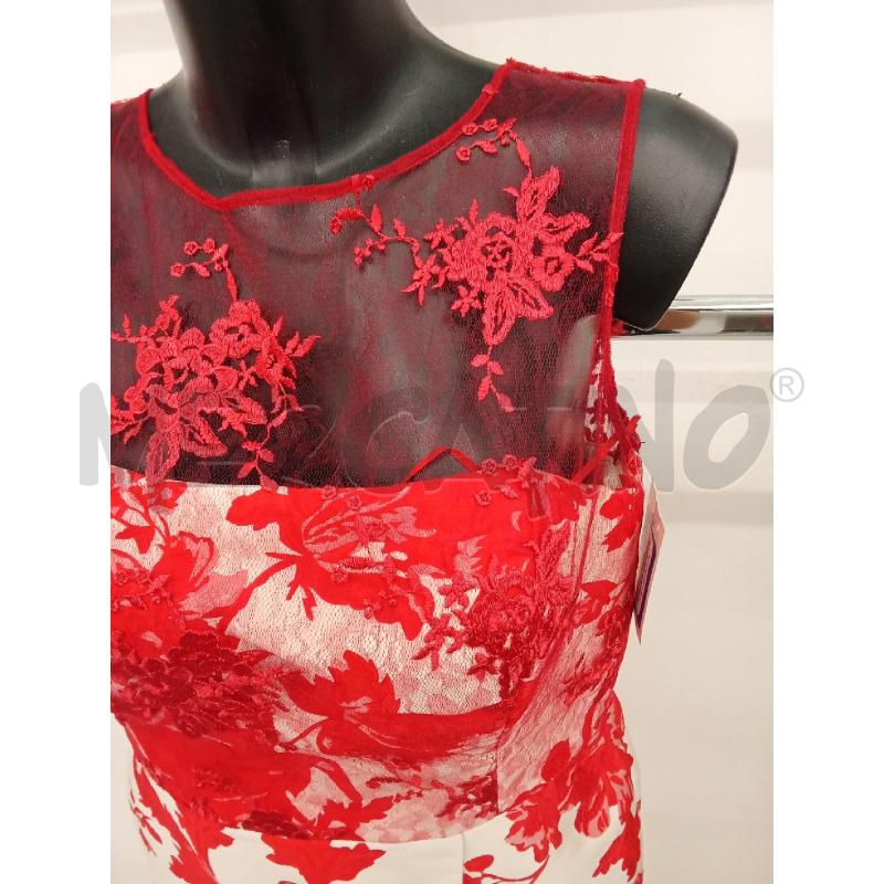 VESTITO DONNA 2 PZ STOLA BEIGE ROSSO PIZZO BETZZIA  | Mercatino dell'Usato San giorgio del sannio 3
