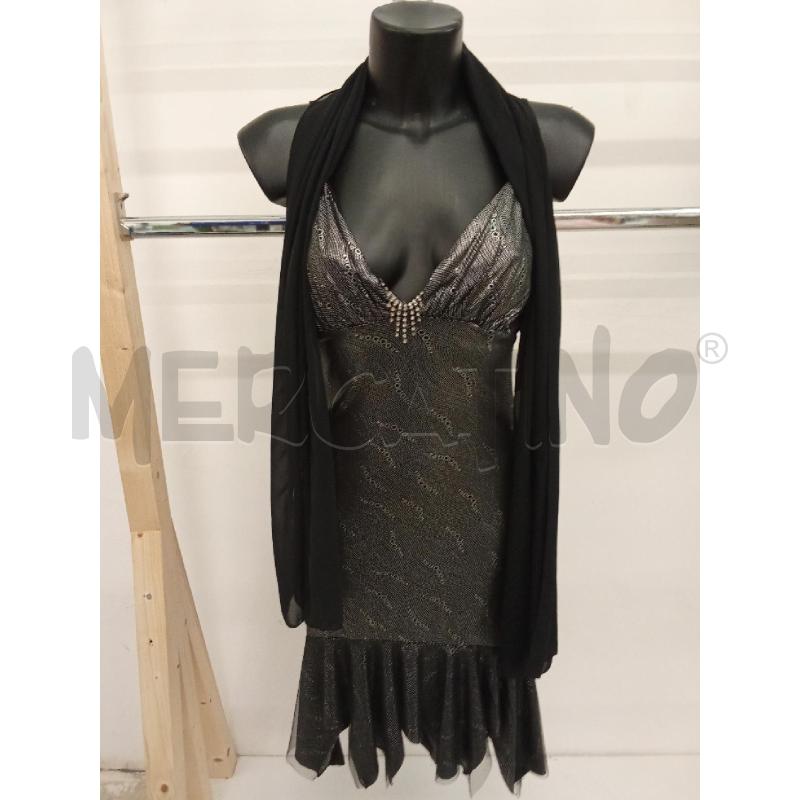 VESTITO DONNA 2 PZ STOLA NERA ARGENTATO NERO EE | Mercatino dell'Usato San giorgio del sannio 1